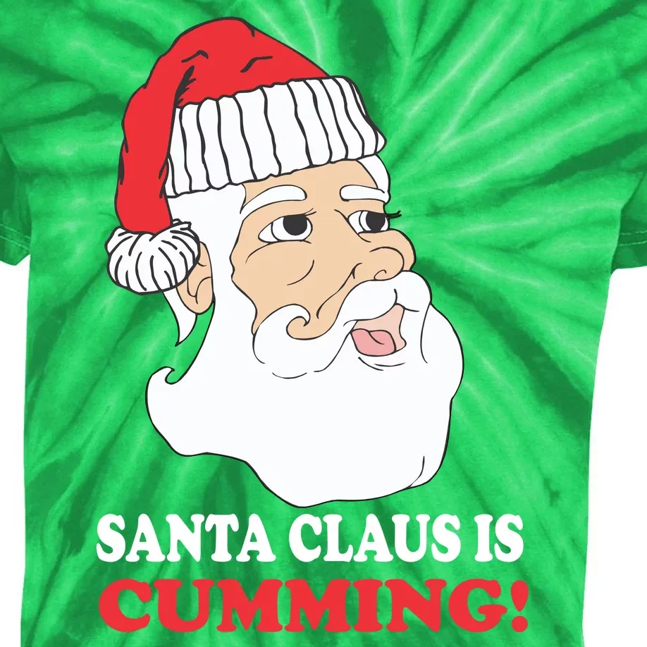 Santa Claus Is Cumming Dirty Humor Kids Tie-Dye T-Shirt