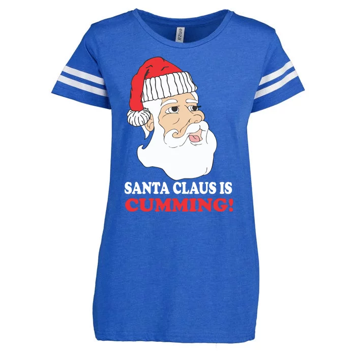 Santa Claus Is Cumming Dirty Humor Enza Ladies Jersey Football T-Shirt