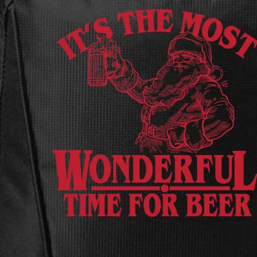 Santa Claus It's The Most Wonderful Time For A Beer Christmas City Backpack