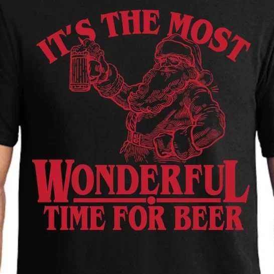 Santa Claus It's The Most Wonderful Time For A Beer Christmas Pajama Set