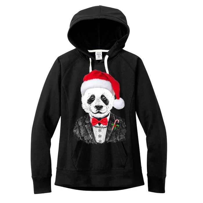 Santa Claus Panda Bear Women's Fleece Hoodie