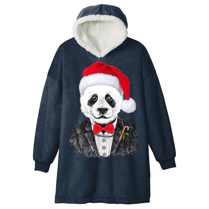 Santa Claus Panda Bear Hooded Wearable Blanket