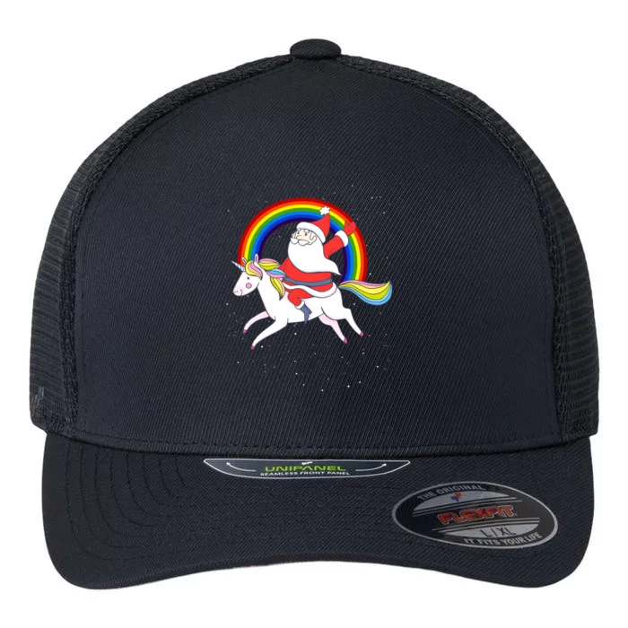 Santa Claus Unicorn Christmas Magic Flexfit Unipanel Trucker Cap