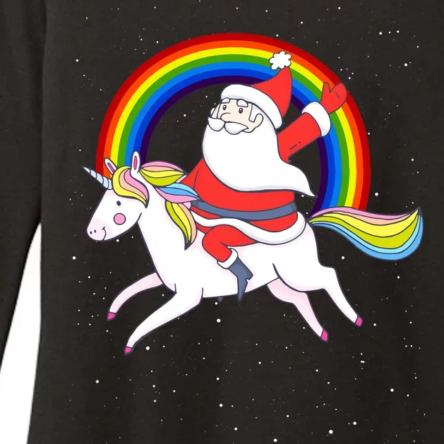 Santa Claus Unicorn Christmas Magic Womens CVC Long Sleeve Shirt