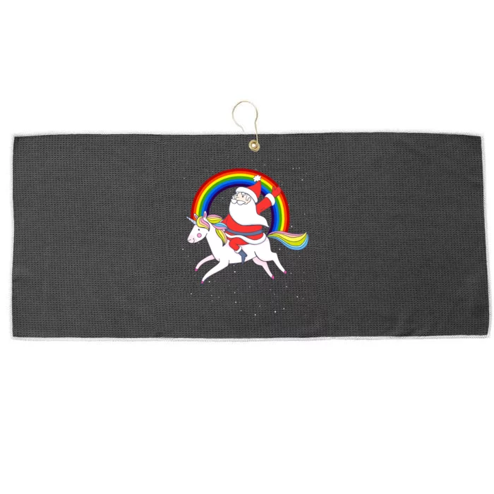 Santa Claus Unicorn Christmas Magic Large Microfiber Waffle Golf Towel