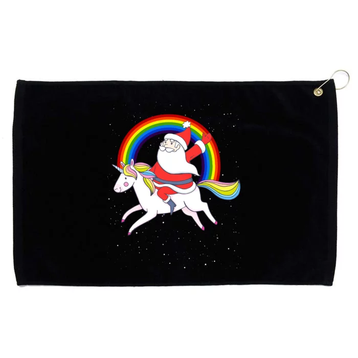 Santa Claus Unicorn Christmas Magic Grommeted Golf Towel