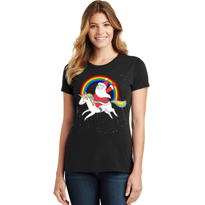 Santa Claus Unicorn Christmas Magic Women's T-Shirt