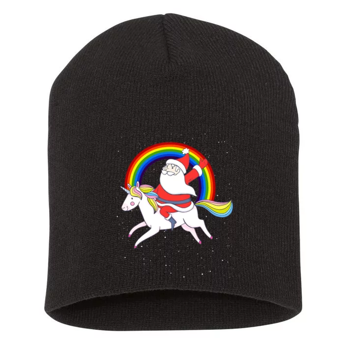 Santa Claus Unicorn Christmas Magic Short Acrylic Beanie