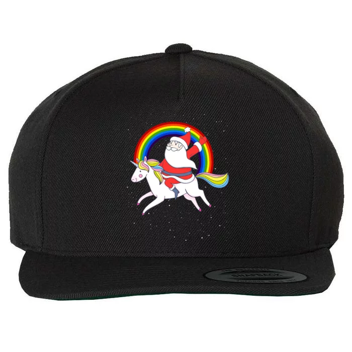 Santa Claus Unicorn Christmas Magic Wool Snapback Cap