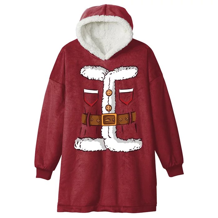 Santa Clause Costume Funny Chrismas Suit Hooded Wearable Blanket