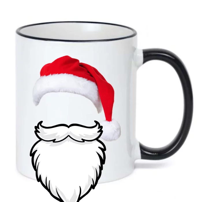 Santa Clause Mustache Beard Hat Black Color Changing Mug