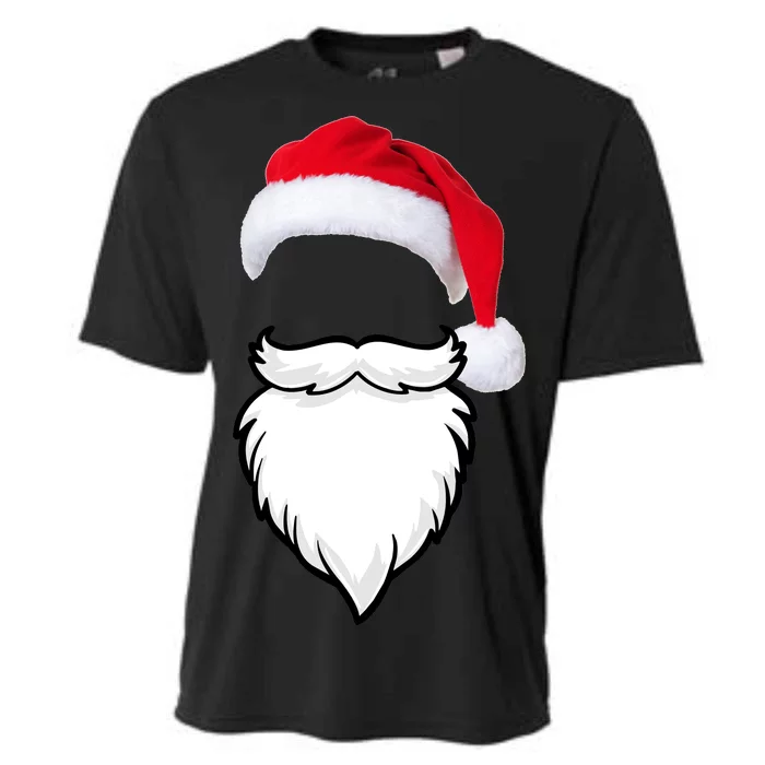 Santa Clause Mustache Beard Hat Cooling Performance Crew T-Shirt