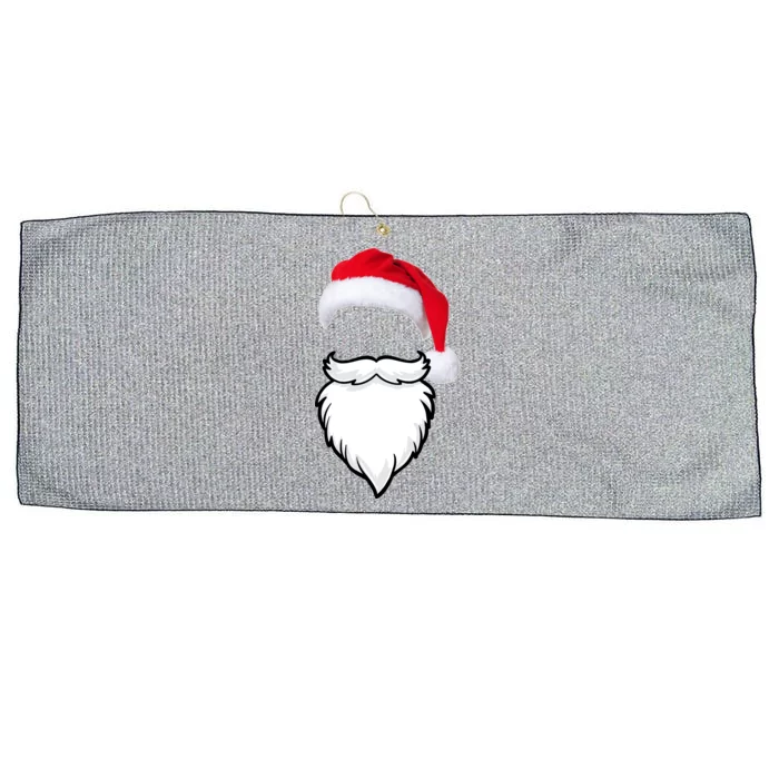 Santa Clause Mustache Beard Hat Large Microfiber Waffle Golf Towel