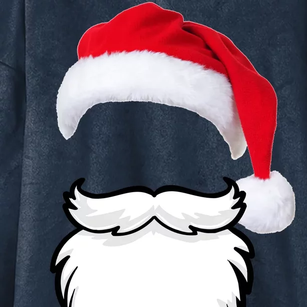 Santa Clause Mustache Beard Hat Hooded Wearable Blanket