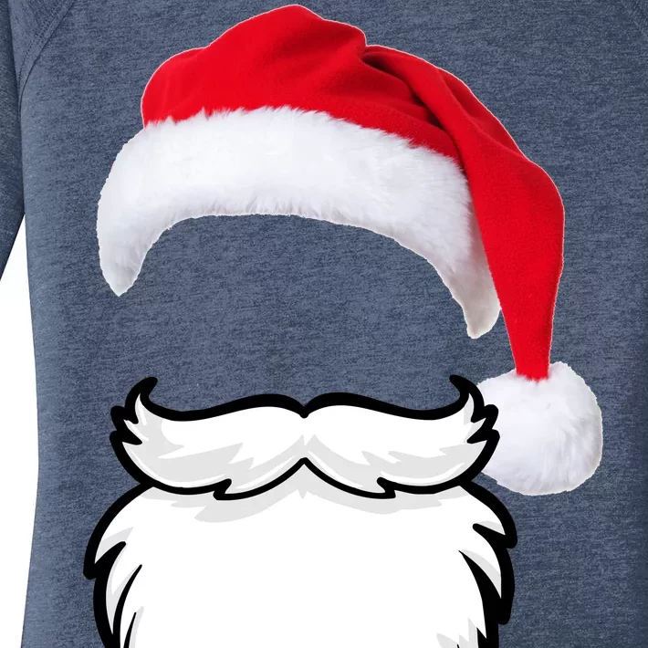 Santa Clause Mustache Beard Hat Women's Perfect Tri Tunic Long Sleeve Shirt