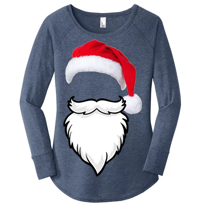 Santa Clause Mustache Beard Hat Women's Perfect Tri Tunic Long Sleeve Shirt