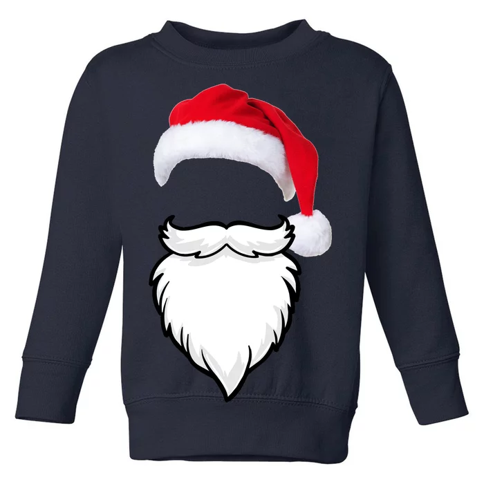 Santa Clause Mustache Beard Hat Toddler Sweatshirt