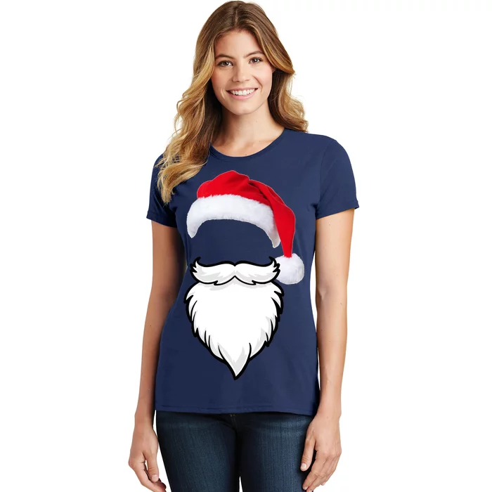 Santa Clause Mustache Beard Hat Women's T-Shirt