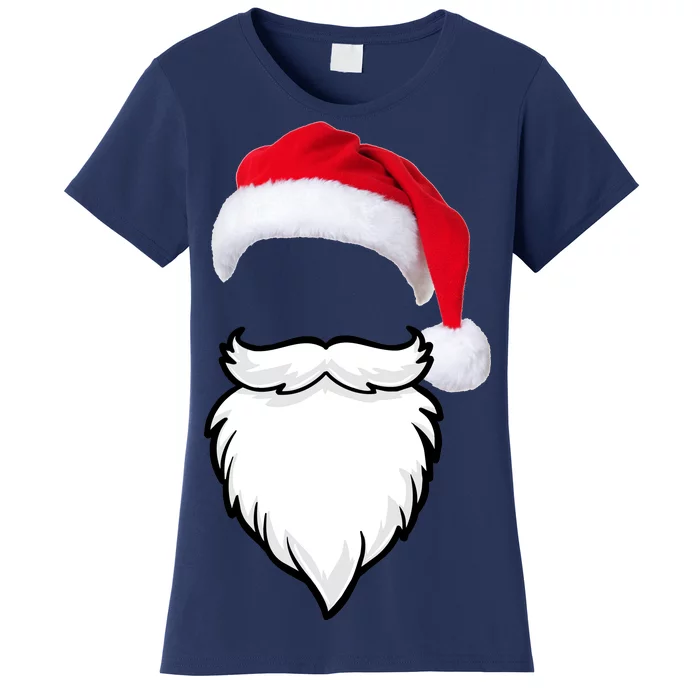 Santa Clause Mustache Beard Hat Women's T-Shirt