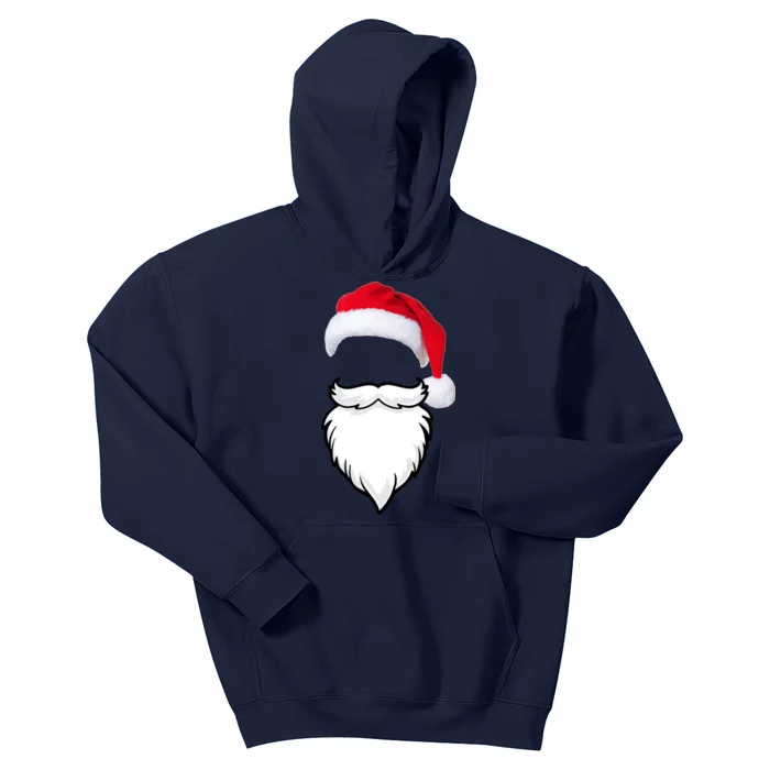 Santa Clause Mustache Beard Hat Kids Hoodie