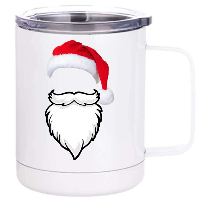 Santa Clause Mustache Beard Hat Front & Back 12oz Stainless Steel Tumbler Cup