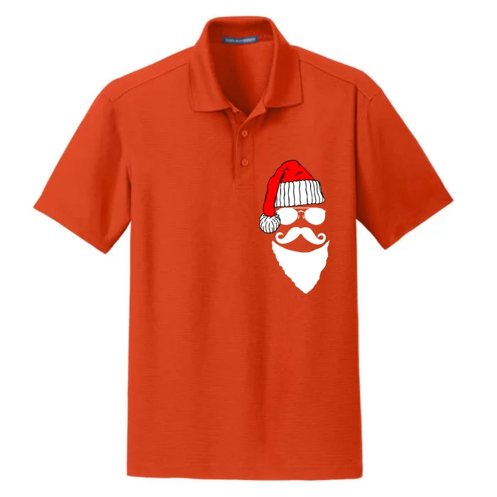 Santa Clause Mustache Face Dry Zone Grid Performance Polo