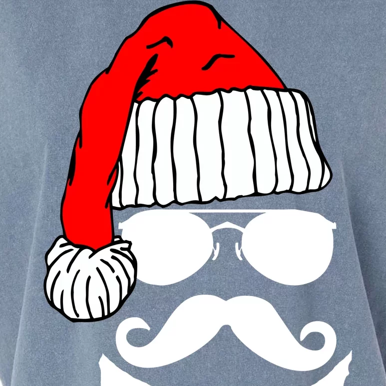 Santa Clause Mustache Face Garment-Dyed Women's Muscle Tee