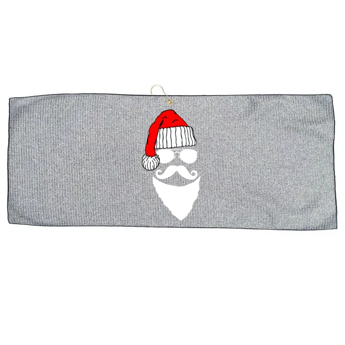 Santa Clause Mustache Face Large Microfiber Waffle Golf Towel