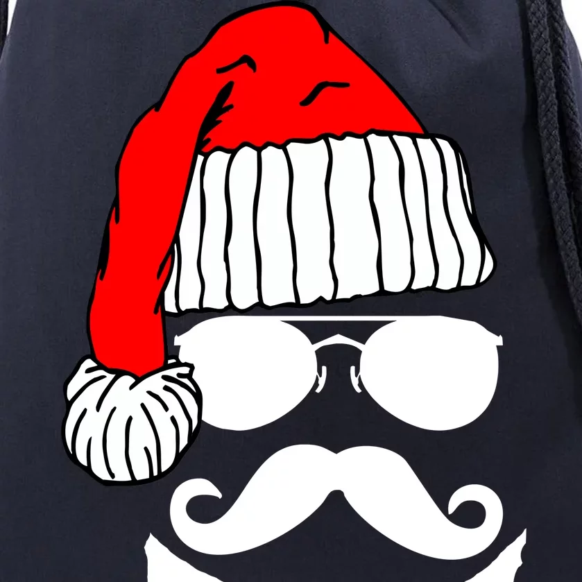 Santa Clause Mustache Face Drawstring Bag