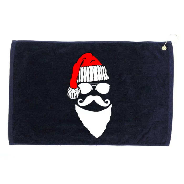 Santa Clause Mustache Face Grommeted Golf Towel