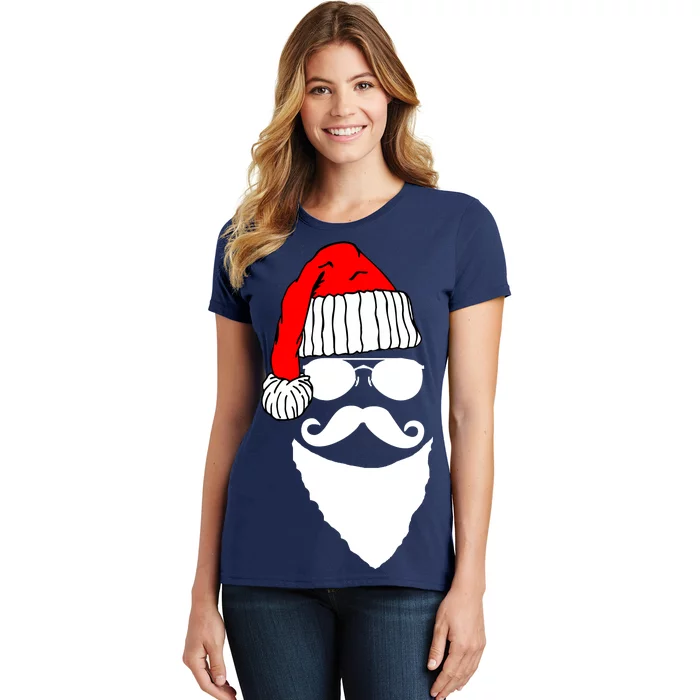 Santa Clause Mustache Face Women's T-Shirt