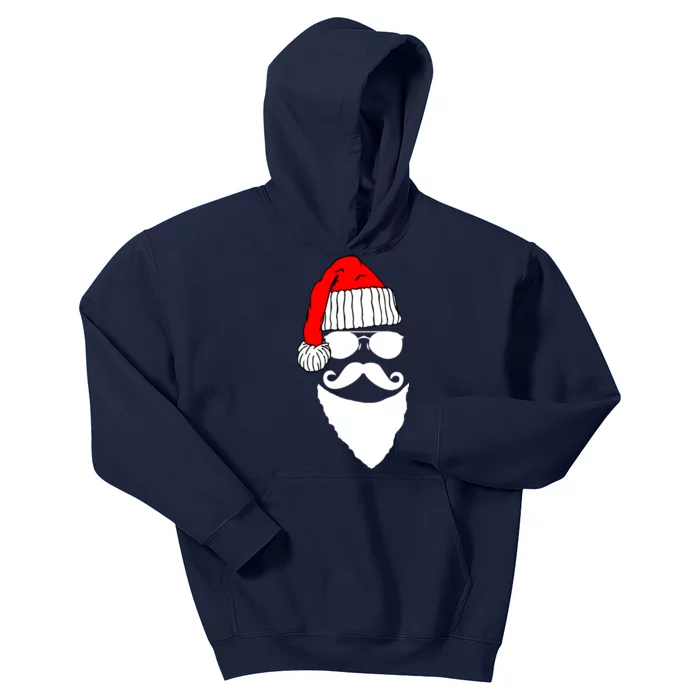 Santa Clause Mustache Face Kids Hoodie