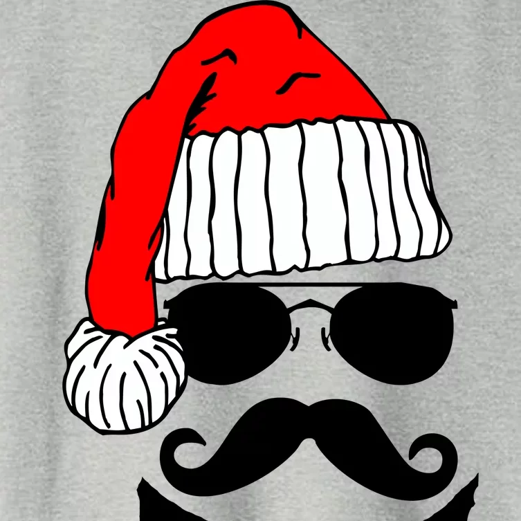 Santa Clause Mustache Face Women's Crop Top Tee