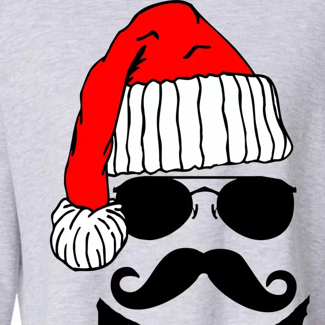 Santa Clause Mustache Face Cropped Pullover Crew