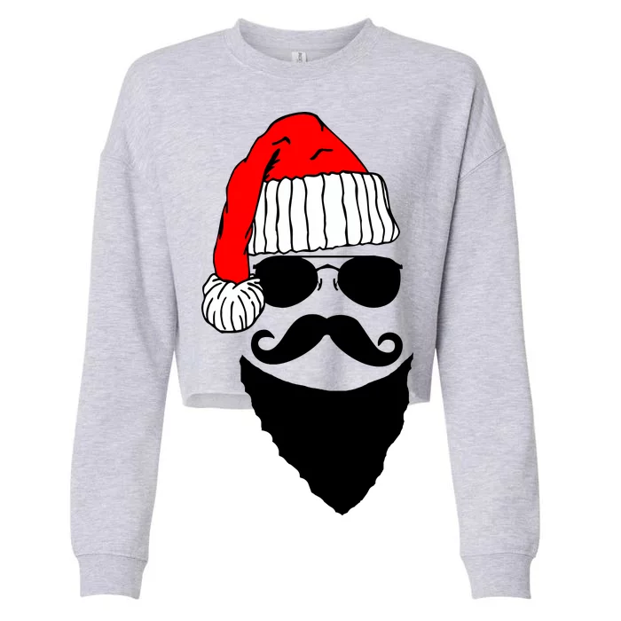 Santa Clause Mustache Face Cropped Pullover Crew