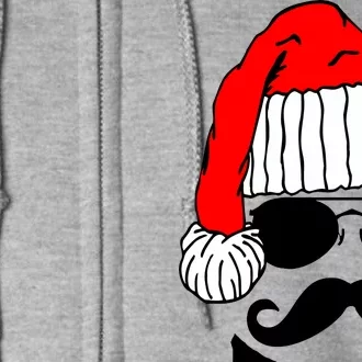 Santa Clause Mustache Face Full Zip Hoodie