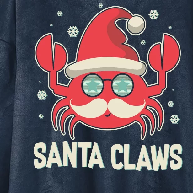 Santa Claw Crab Funny Christmas Hooded Wearable Blanket