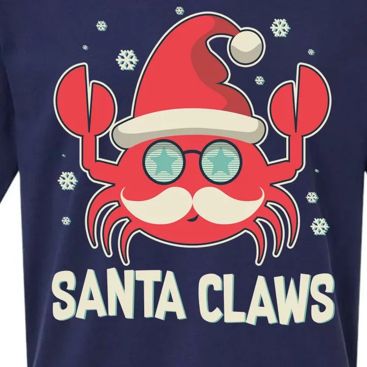 Santa Claw Crab Funny Christmas Sueded Cloud Jersey T-Shirt