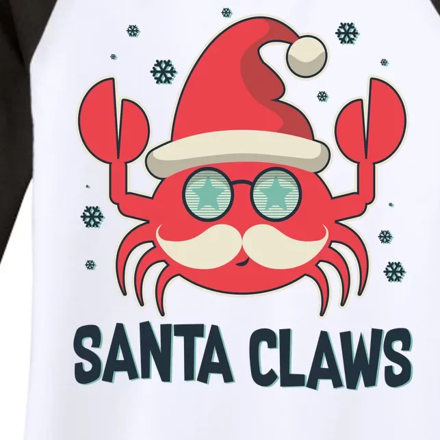 Santa Claw Crab Funny Christmas Women's Tri-Blend 3/4-Sleeve Raglan Shirt