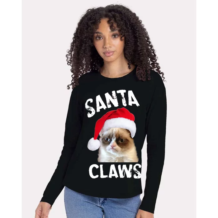 Santa Claws Womens Cotton Relaxed Long Sleeve T-Shirt