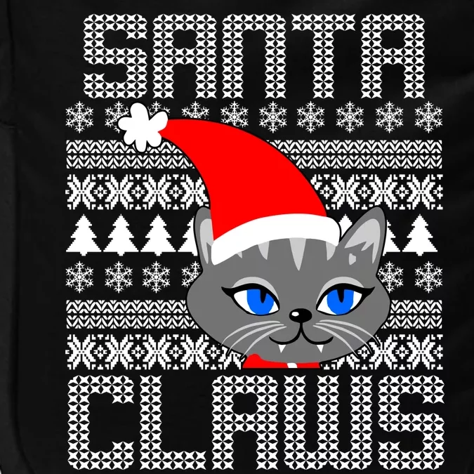 Santa Claws Cat Ugly Christmas Sweater Design Impact Tech Backpack