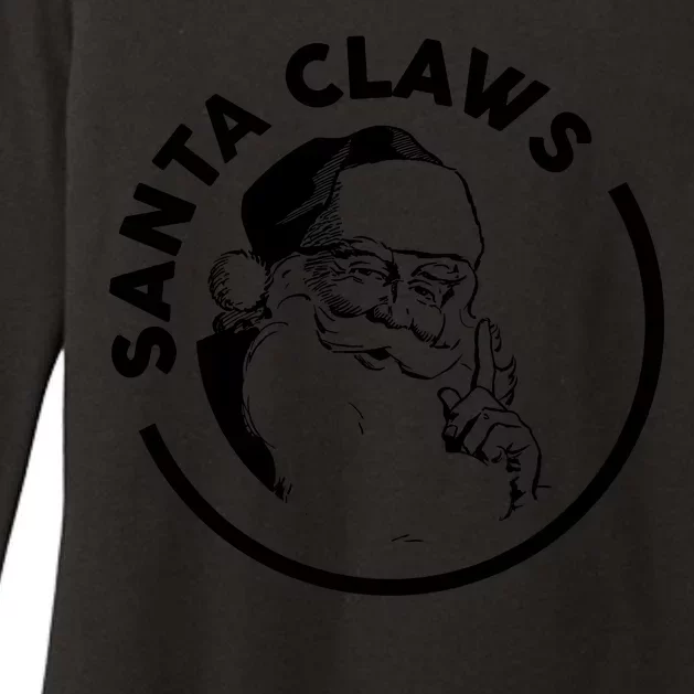 Santa Claws Drinking Funny Christmas Womens CVC Long Sleeve Shirt