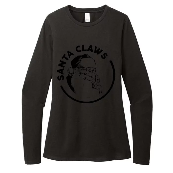 Santa Claws Drinking Funny Christmas Womens CVC Long Sleeve Shirt