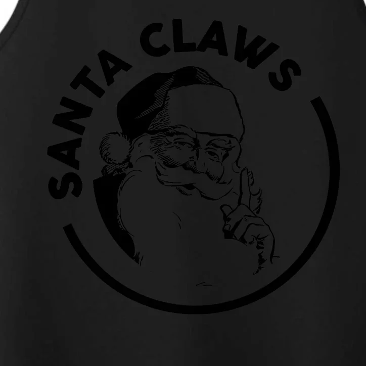 Santa Claws Drinking Funny Christmas Performance Tank