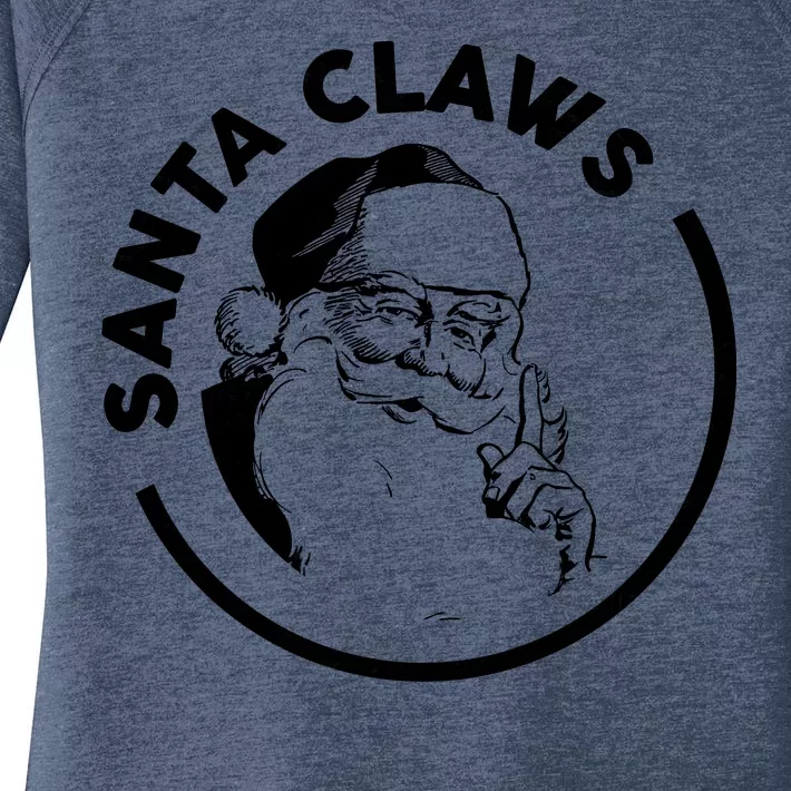 Santa Claws Drinking Funny Christmas Women's Perfect Tri Tunic Long Sleeve Shirt