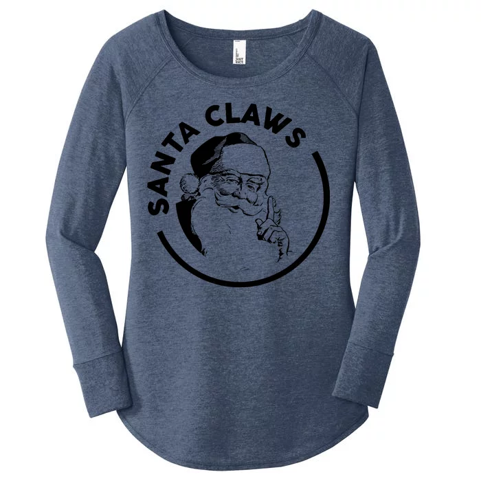 Santa Claws Drinking Funny Christmas Women's Perfect Tri Tunic Long Sleeve Shirt