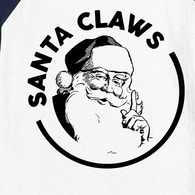 Santa Claws Drinking Funny Christmas Baseball Sleeve Shirt