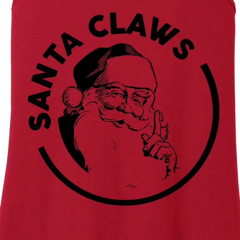 Santa Claws Drinking Funny Christmas Ladies Essential Tank