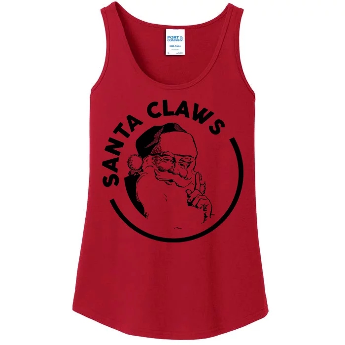 Santa Claws Drinking Funny Christmas Ladies Essential Tank