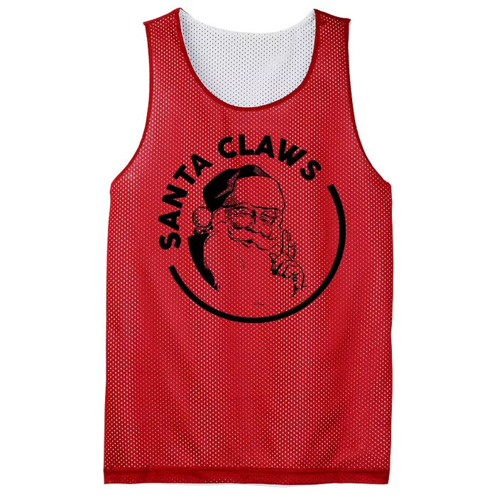 Santa Claws Drinking Funny Christmas Mesh Reversible Basketball Jersey Tank